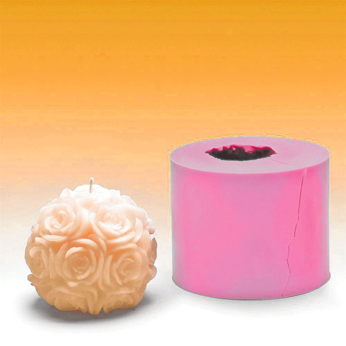 Pink ball candle mold - Silicone