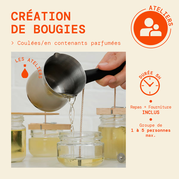 Formation à la création de bougie en atelier en alsace 68600