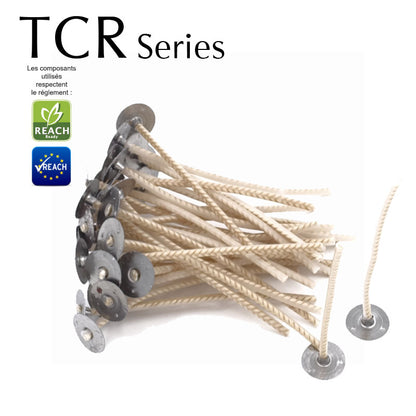 Mèches TCR cirées montées sur support - Mèches Series TCR/ECO/LX pour bougies