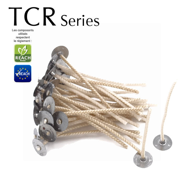 Mèches TCR cirées montées sur support - Mèches Series TCR/ECO/LX pour bougies