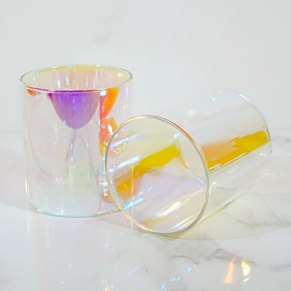 Verre bougie iridescent